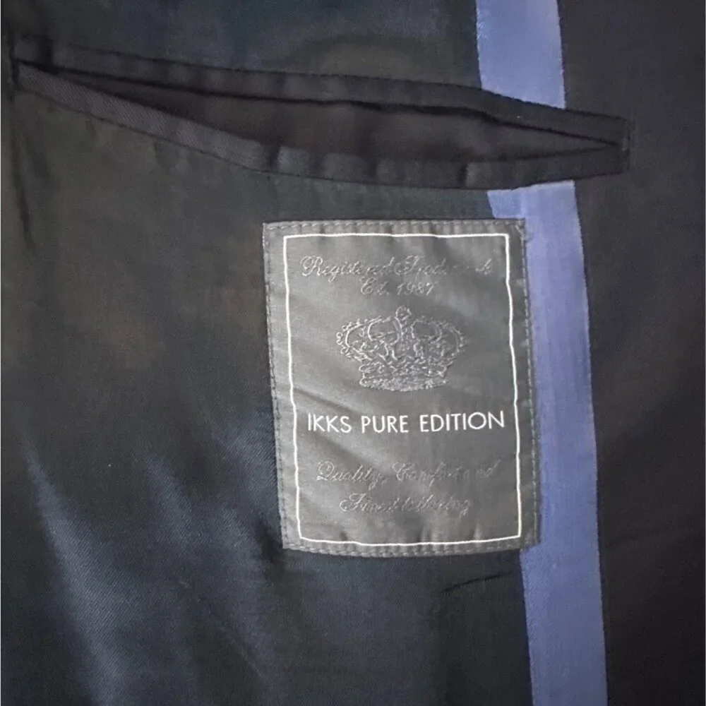 IKKS Pure Edition Mens Navy Blazer Jacket Size 54 100% Polyester